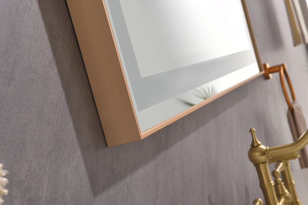 Leoglint 36*24 LED Lighted Bathroom Wall Mounted Mirror with High Lumen+Anti-Fog Separately Control