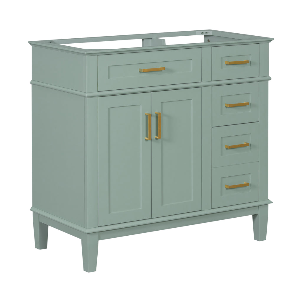 Leoglint [Cabinet Only] 36" Green Modern Bathroom Vanity(Sink not included)