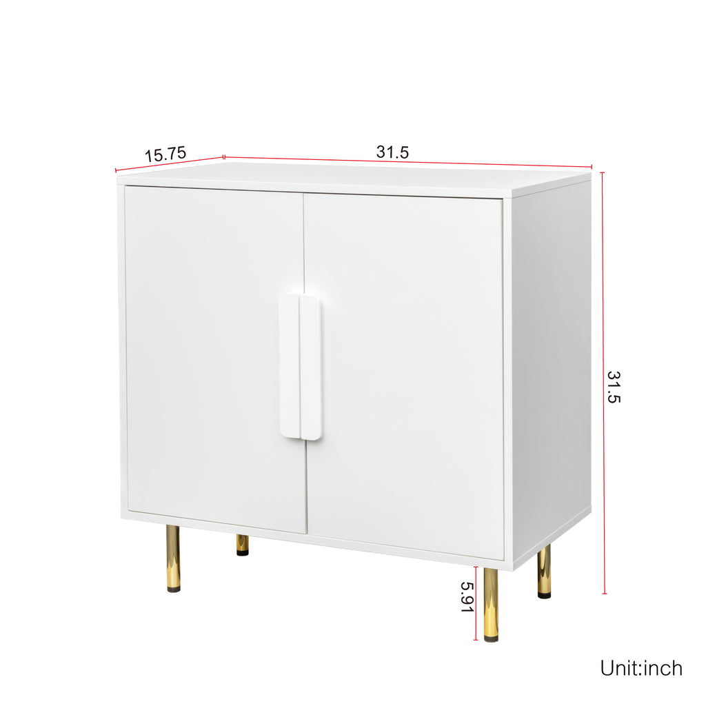 Leoglint Sideboard Buffet Cabinet with Storage Modern Storage Cabinets with 2 Doors with Handle for Living Room Dining Room Entryway, White