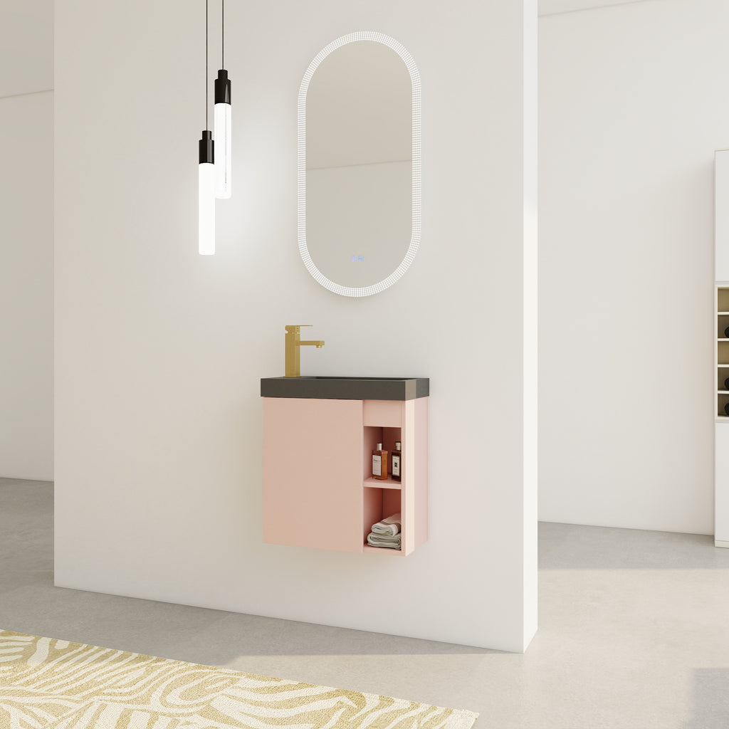 Leoglint 20'' Floating Wall-Mounted Bathroom Vanity with Resin Sink & Soft-Close Cabinet Door