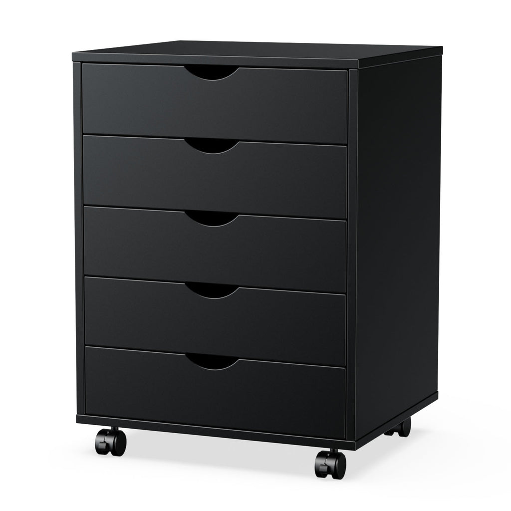 Leoglint Sweetcrispy 5 - Storage Cabinets Dressers Wood Dresser Cabinet with Wheels Mobile Organizer Drawers for Office