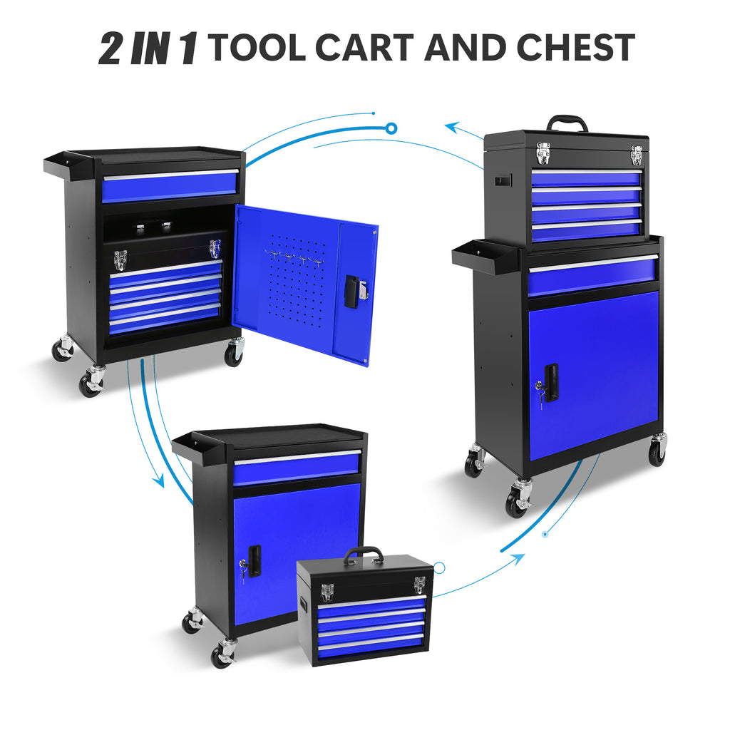 Leoglint 5-Drawer Rolling Tool Chest, High Capacity Tool Storage Cabinet W/Lockable Wheels, Anti-Slip Liner, Detachable Tool Box Organizer, Rolling Tool Cabinet