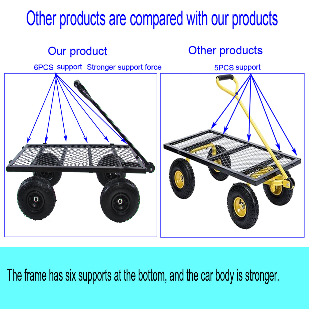 Leoglint Wagon Cart Garden cart trucks make it easier to transport firewood TC1840BKG