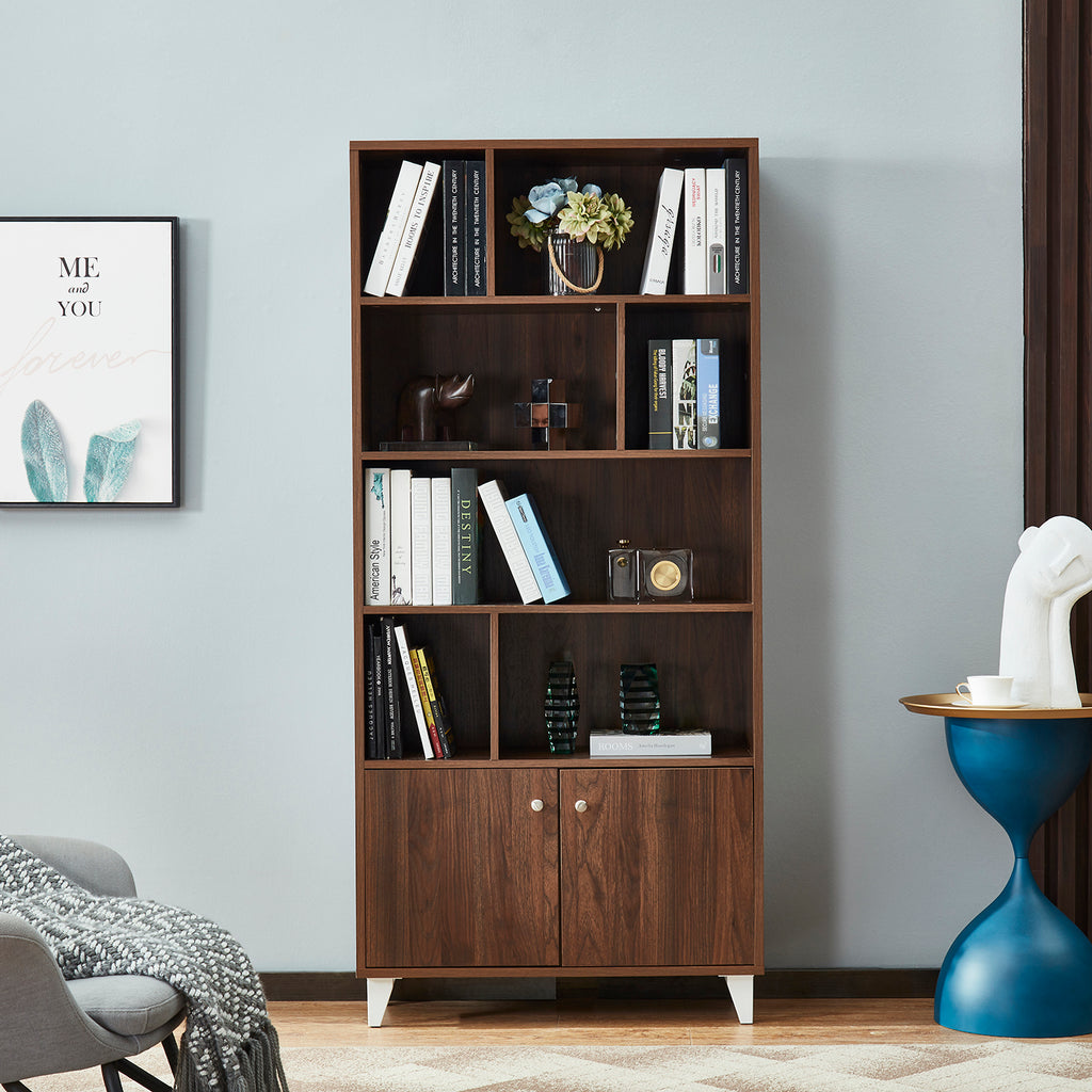 Leoglint Bookcase, Bookshelf,Walnut--[Old sku:AM180710-H]