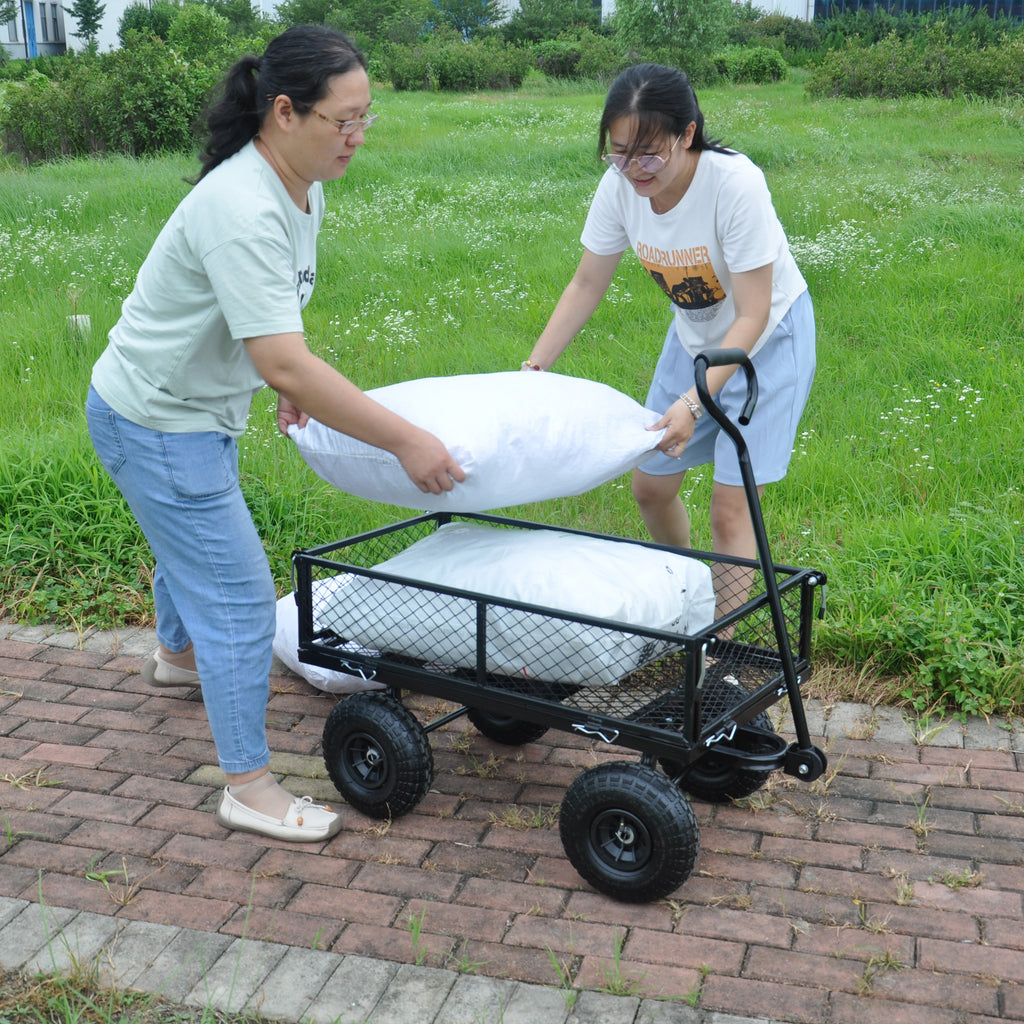 Leoglint Wagon Cart Garden cart trucks make it easier to transport firewood TC1840BKG