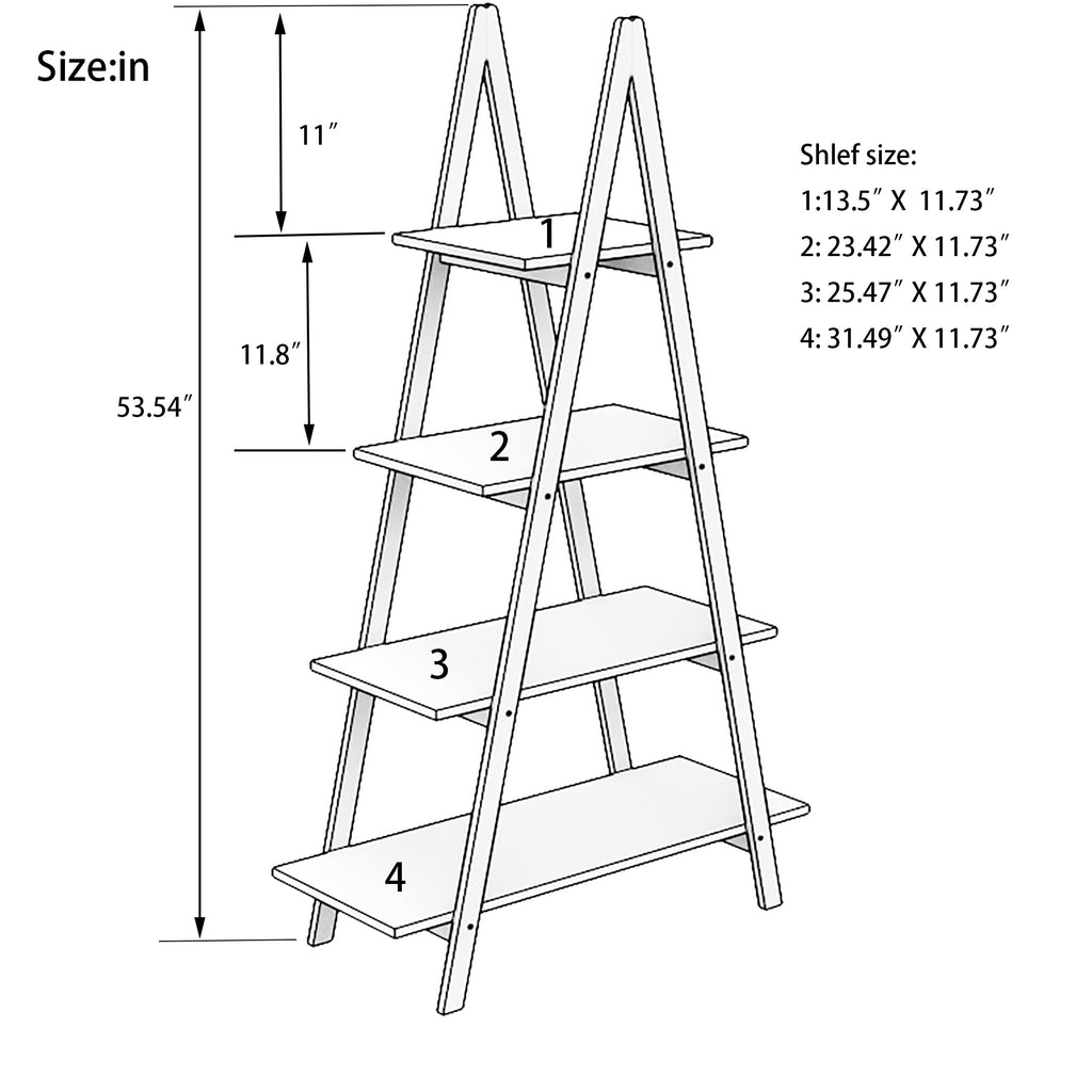 Leoglint Solid bamboo wood oxford “A”frame ladder display bookshelf