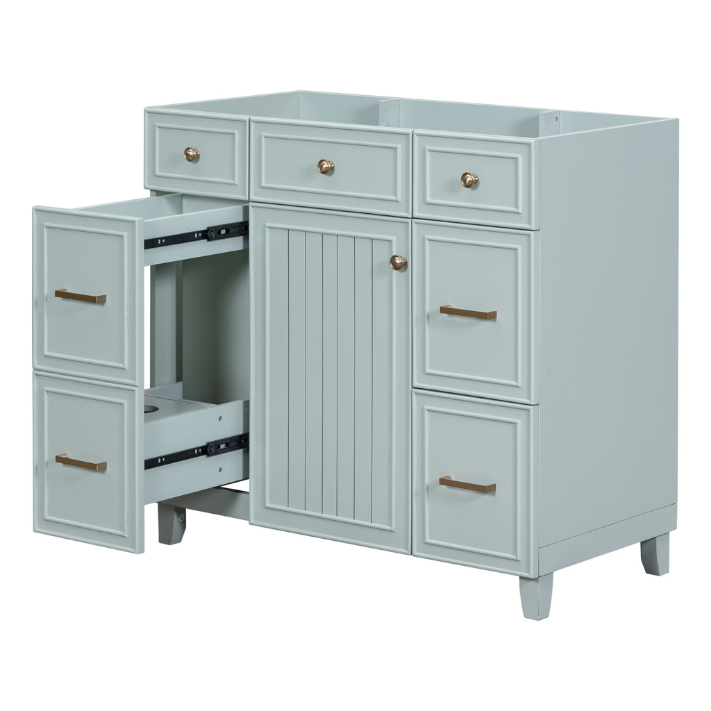 Leoglint [Cabinet Only] 36" Bathroom Vanity-Green(Sink not included)