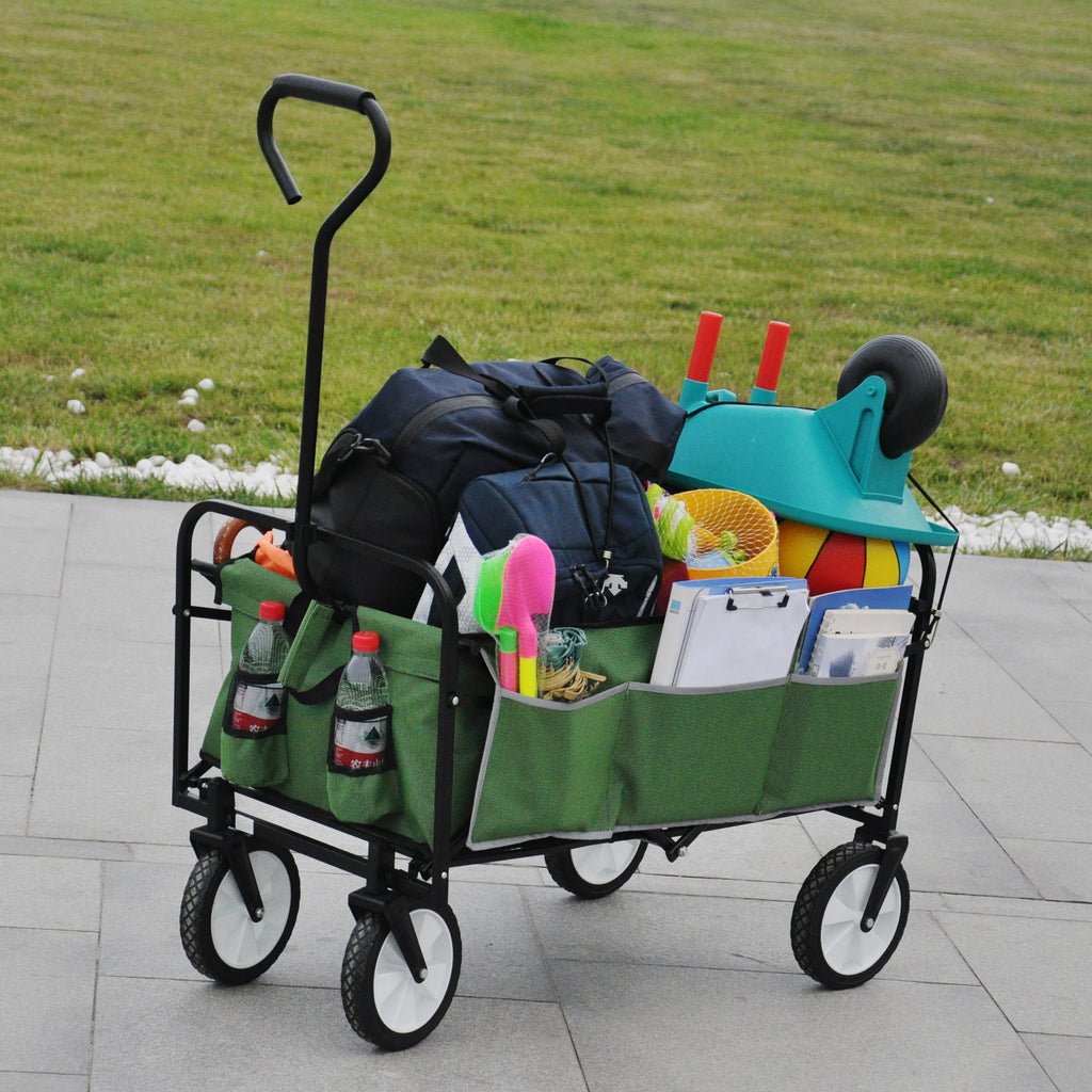 Leoglint Garden cart Folding Wagon Garden Shopping Beach Cart (Green)