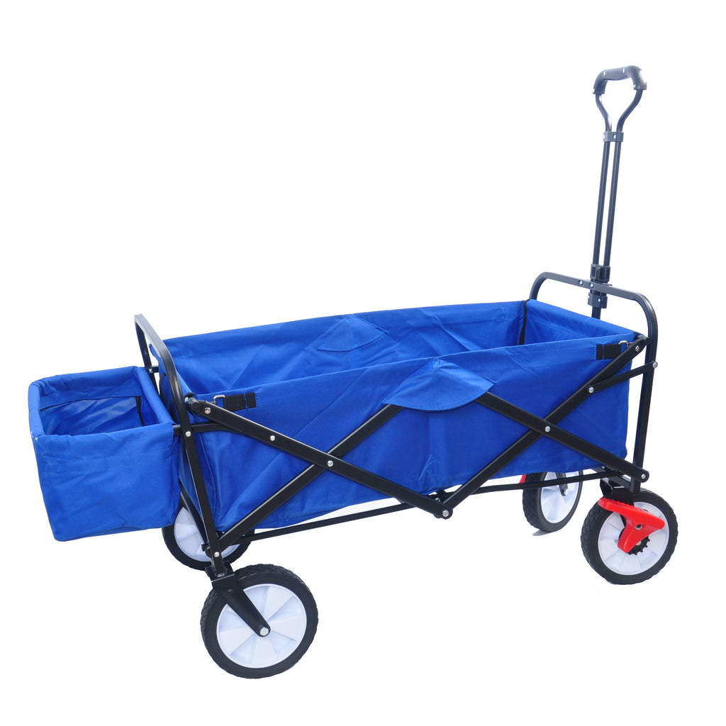 Leoglint Garden cart Folding Wagon Garden Shopping Beach Cart (Blue colour)