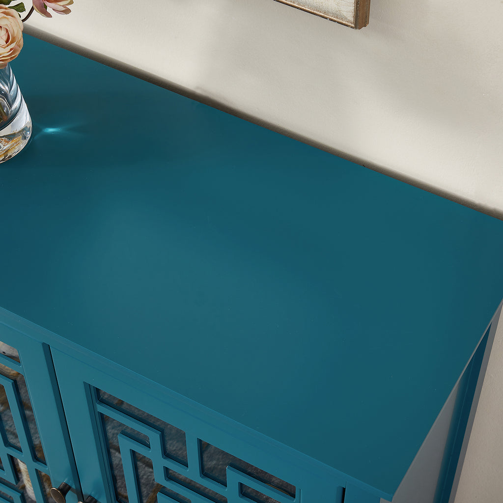 Leoglint Storage Cabinet, Buffet Sideboard, Teal Blue