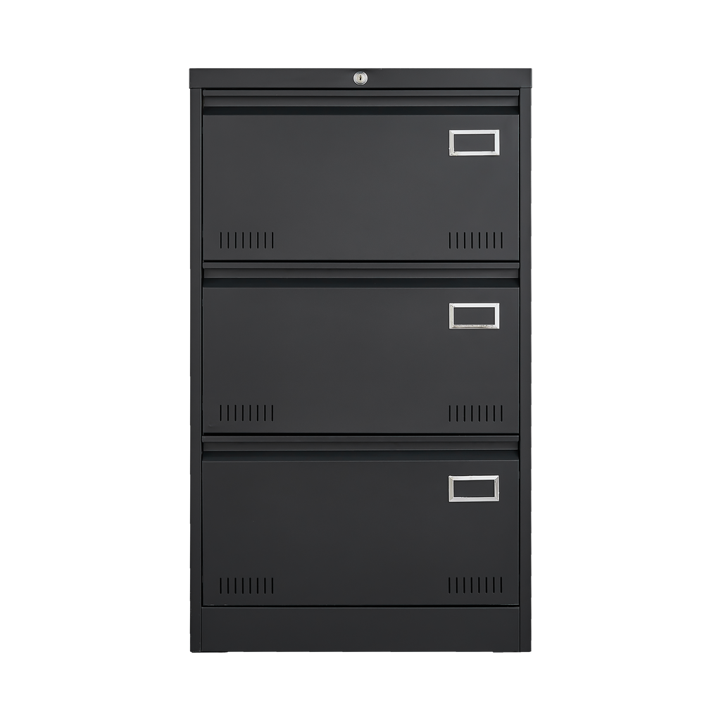 Leoglint Filing Cabinet Lateral File Cabinet 3 Drawer, Blcak Locking Metal File Cabinets Three Drawer, Office Filing Cabinet with Lock Drawers for Home Office/Legal/Letter/A4/F4