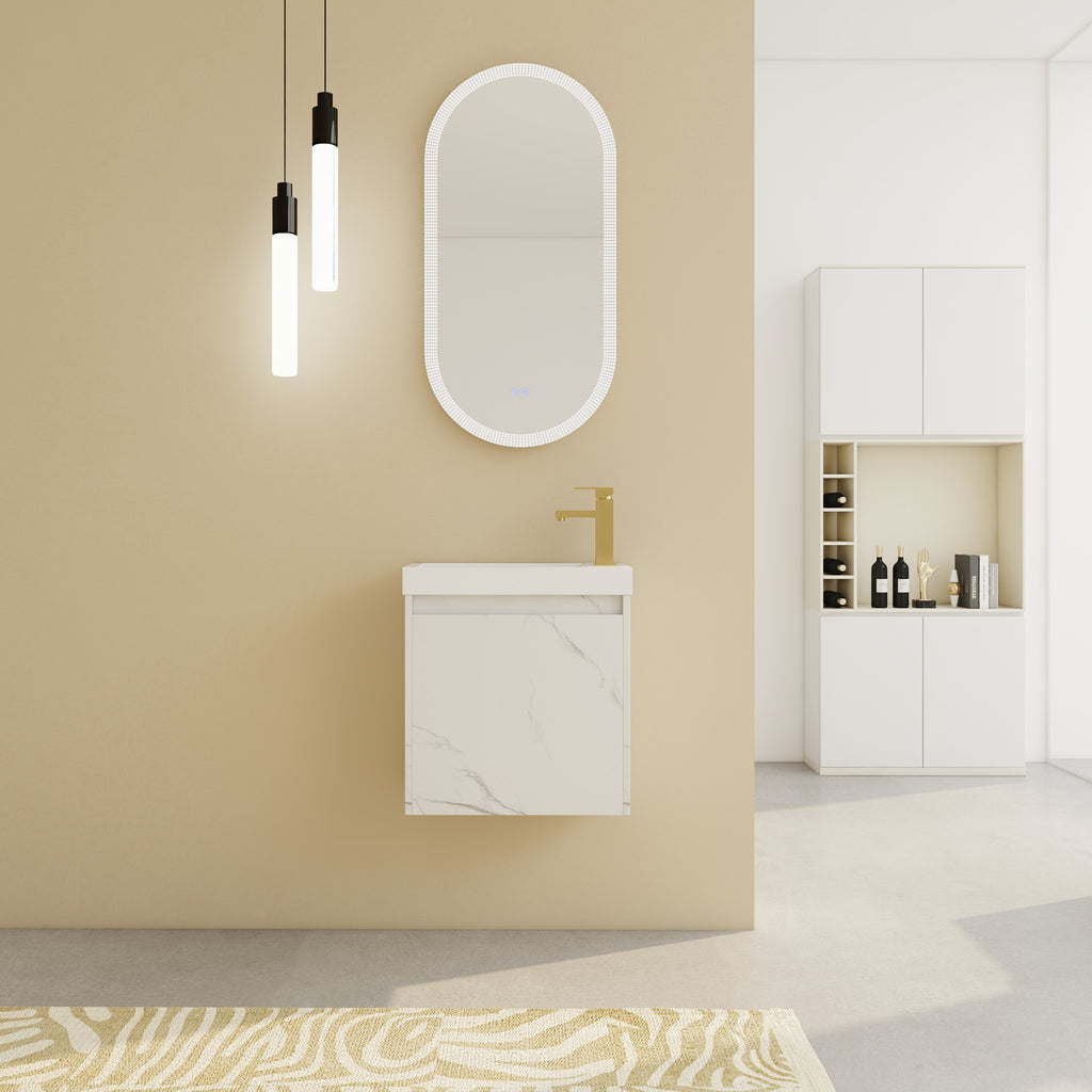 Leoglint 20'' Floating Wall-Mounted Bathroom Vanity with Resin Sink & Soft-Close Cabinet Door