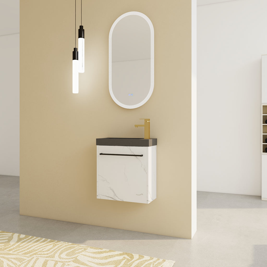 Leoglint 20'' Floating Wall-Mounted Bathroom Vanity with Resin Sink & Soft-Close Cabinet Door