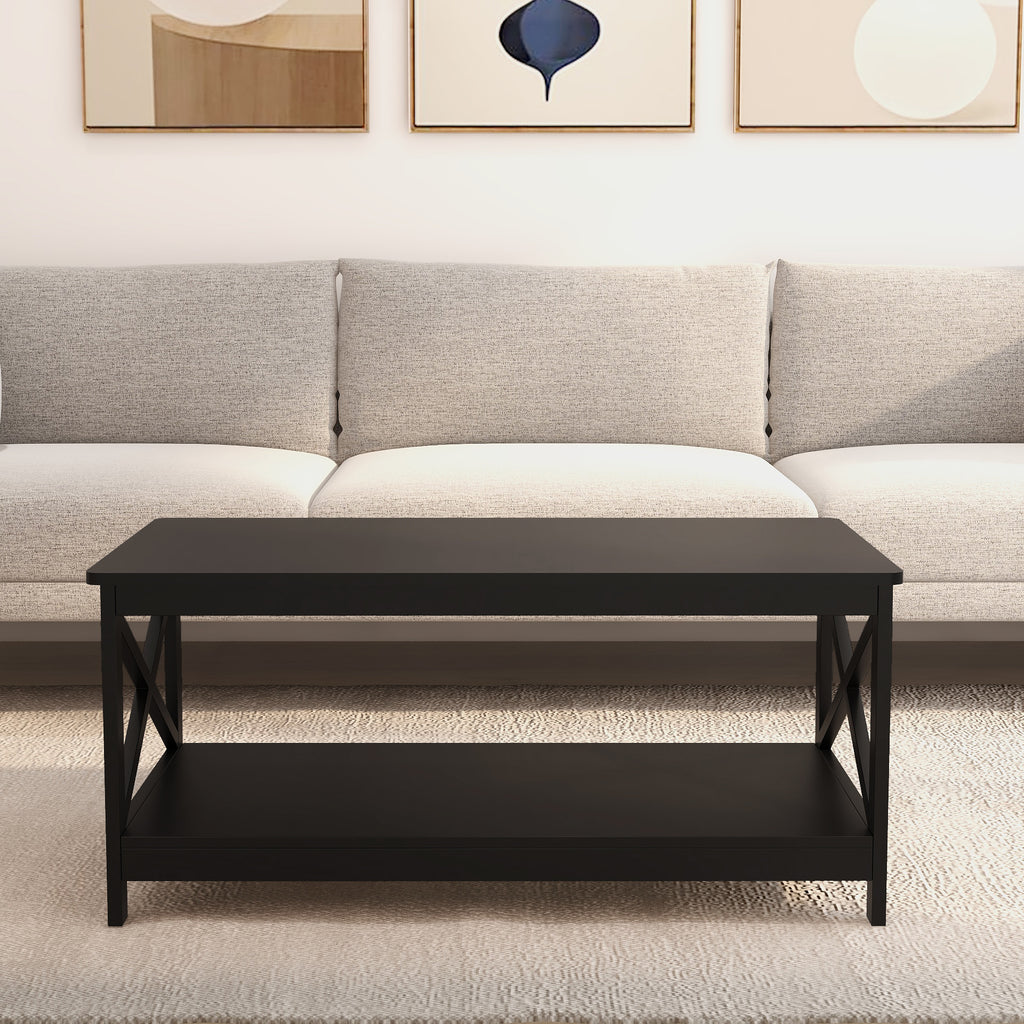 Leoglint Coffee Table Oxford End Table-Black Color