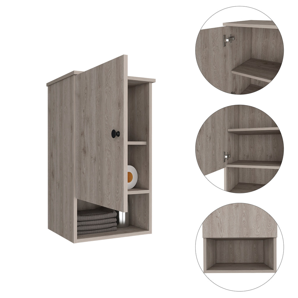 Leoglint Medicine Cabinet Porto, Two Internal Shelves, Light Gray Finish