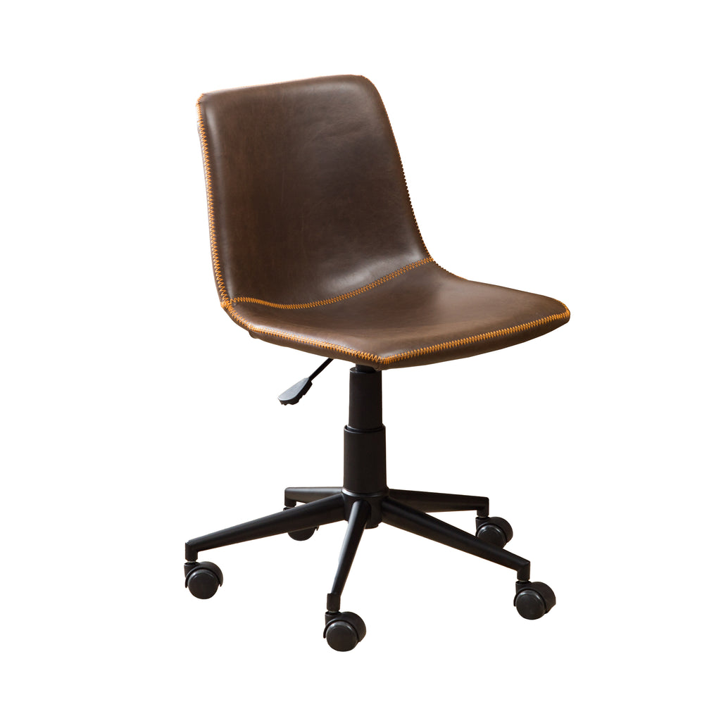 Leoglint Cesena Faux Leather 360 Swivel Air Lift Office Chair, Antique Brown