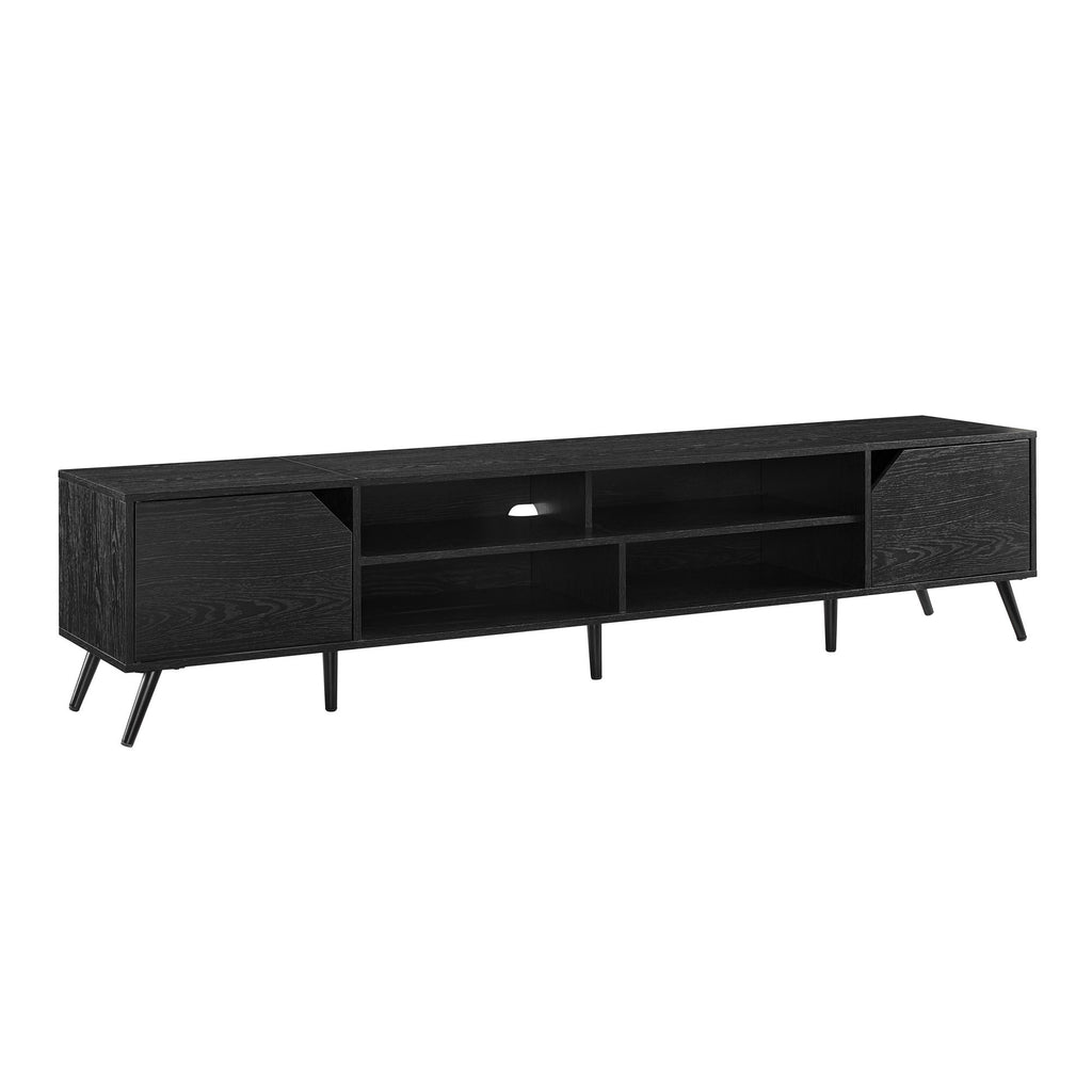 Leoglint Contemporary 2-Door Minimalist TV Stand for TVs up to 90 inches – Black