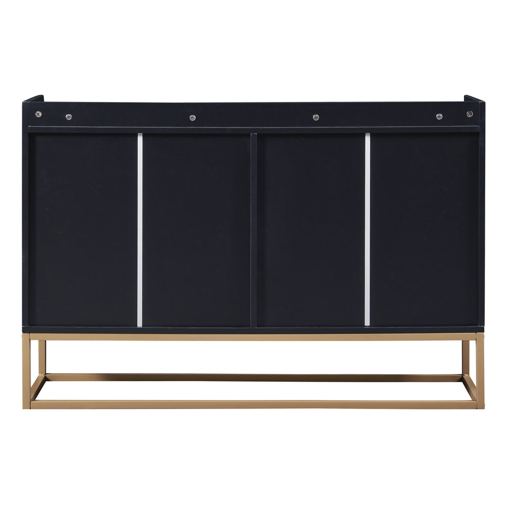 Leoglint TREXM Modern Sideboard Elegant Buffet Cabinet with Large Storage Space for Dining Room, Entryway (Black)