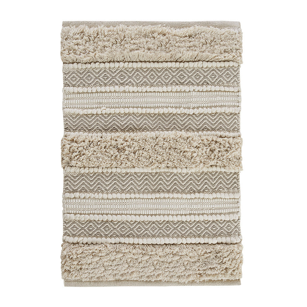 Leoglint Woven Texture Stripe Bath Rug