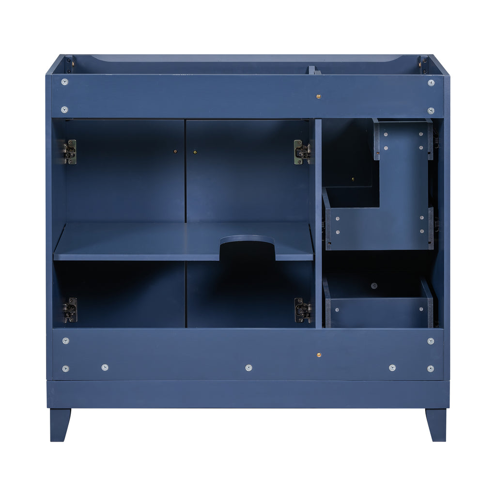 Leoglint [Cabinet Only] 36" Blue Bathroom Vanity(Sink not included)