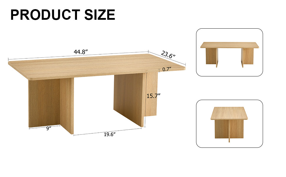 Leoglint A modern and practical wood colored coffee table. The coffee table is made of medium density fiberboard material and is suitable for living rooms, bedrooms, and study rooms. CT-2O