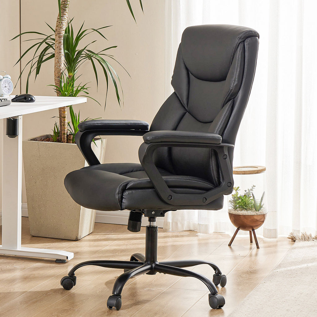 Leoglint Sweetcrispy Home Office Chair Ergonomic PU Leather Desk Chair with Armrests