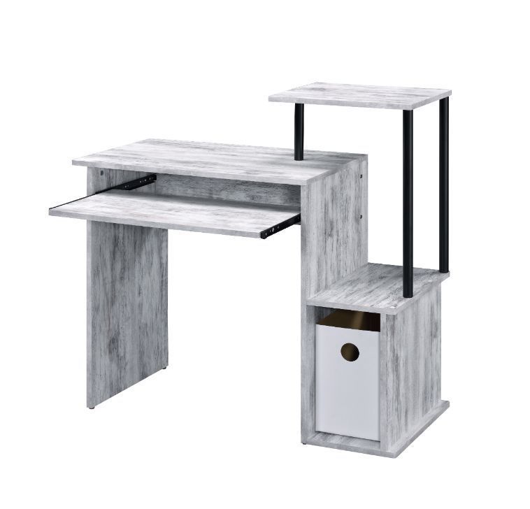 Leoglint ACME Lyphre Computer Office Desk, Antique White & Black Finish 92762