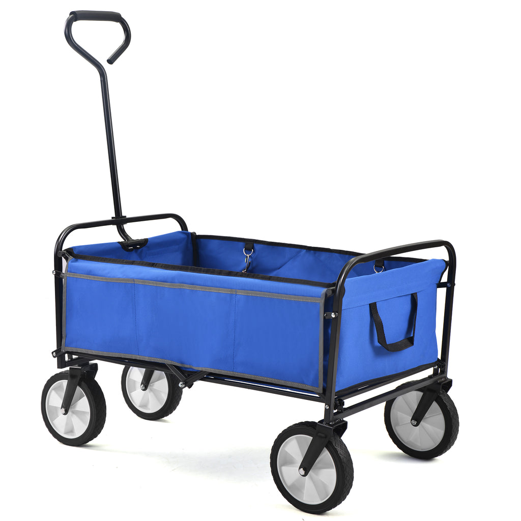 Leoglint Garden cart Folding Wagon Garden Shopping Beach Cart (Blue)