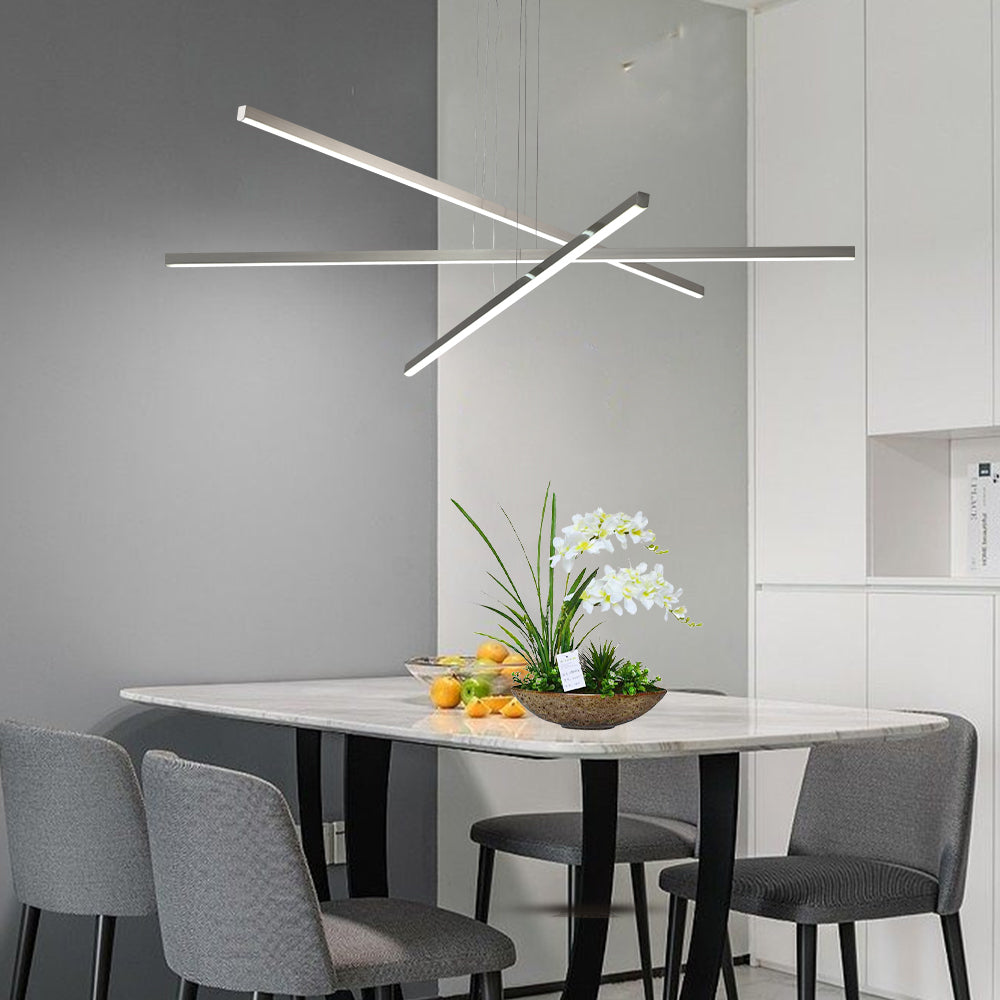 Leoglint Chandelier Pendant Lighting Fixture in Silver Integrated LED