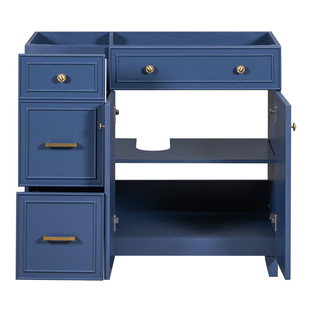 Leoglint [Cabinet Only] 36" Blue Bathroom Vanity(Sink not included)