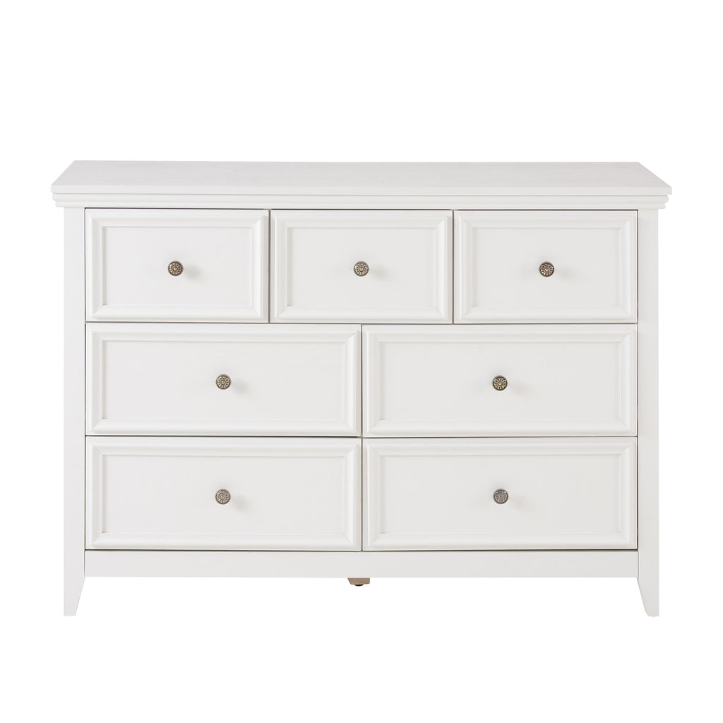 Leoglint Modern 7 Drawers Dresser 7 Drawers Cabinet 7 Drawer Chest,Chest of Drawers Closet Organizers and Storage Clothes Storage Drawers Cabinet for Living Room, Farmhouse Dresser Organizer White