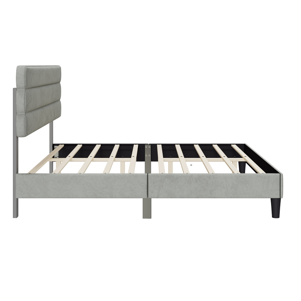 Leoglint King Bed Frame with Headboard,Sturdy Platform Bed with Wooden Slats Support,No Box Spring,Mattress Foundation,Easy Assembly