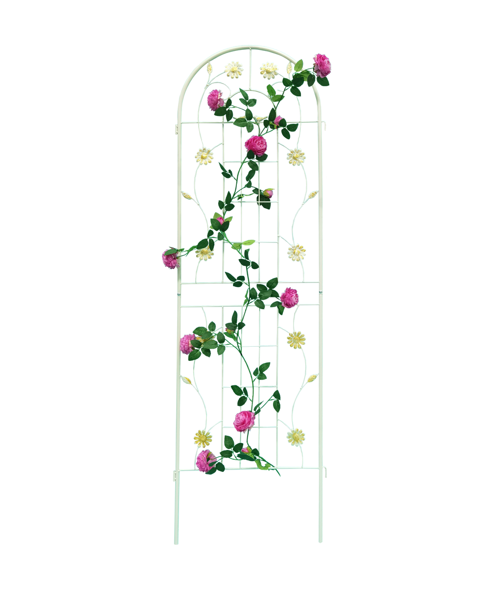 Leoglint 4 Pack Metal Garden Trellis 71" x 19.7" Rustproof Trellis for Climbing Plants Outdoor Flower Support Cream White