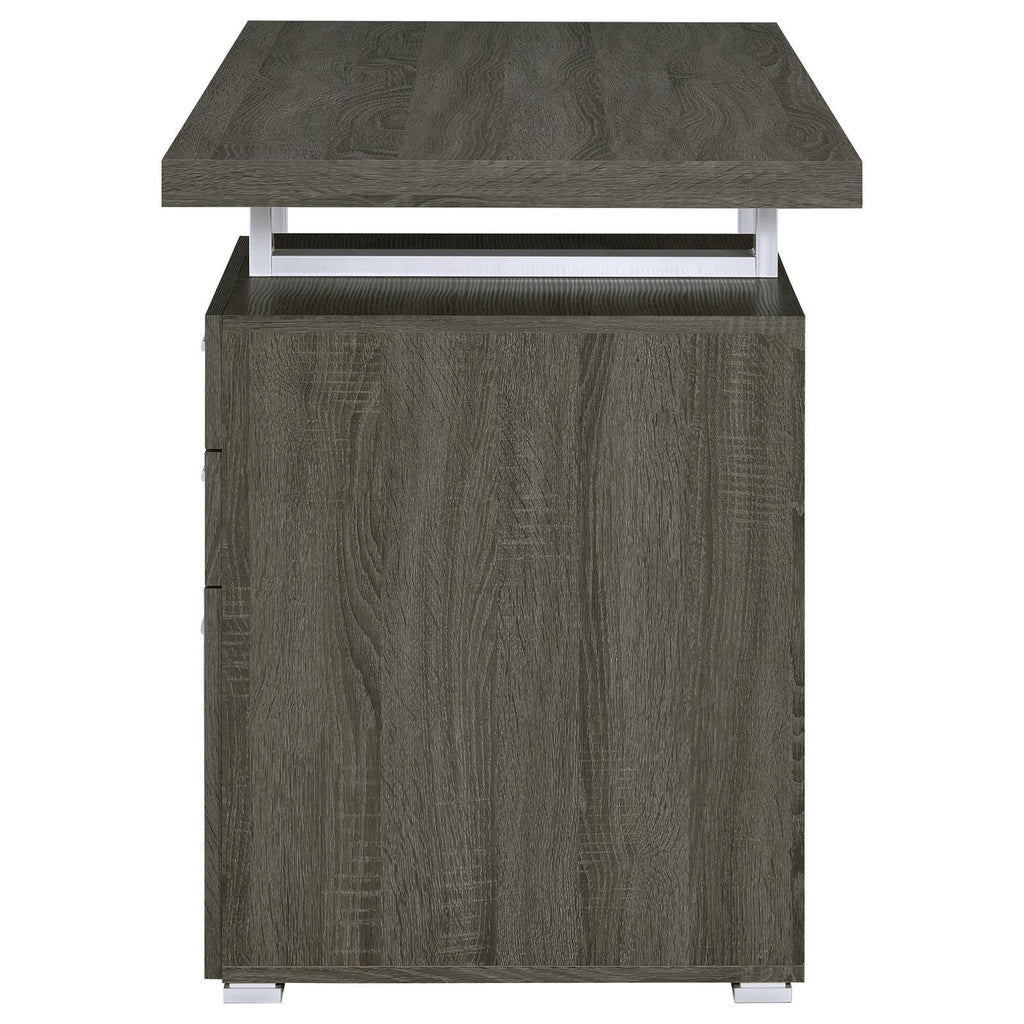 Leoglint Weathered Grey 3-drawer Reversible Office Desk