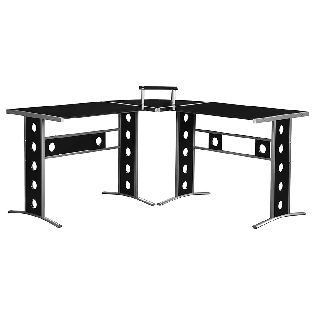 Leoglint Black and Silver 3-Piece Office Desk Set