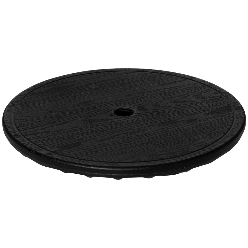 Leoglint 20" Outdoor Umbrella Table Tray, Easy to Install Table-Top, Round Portable for Swimming Pool, Beach, Patio, Deck, Garden, Black