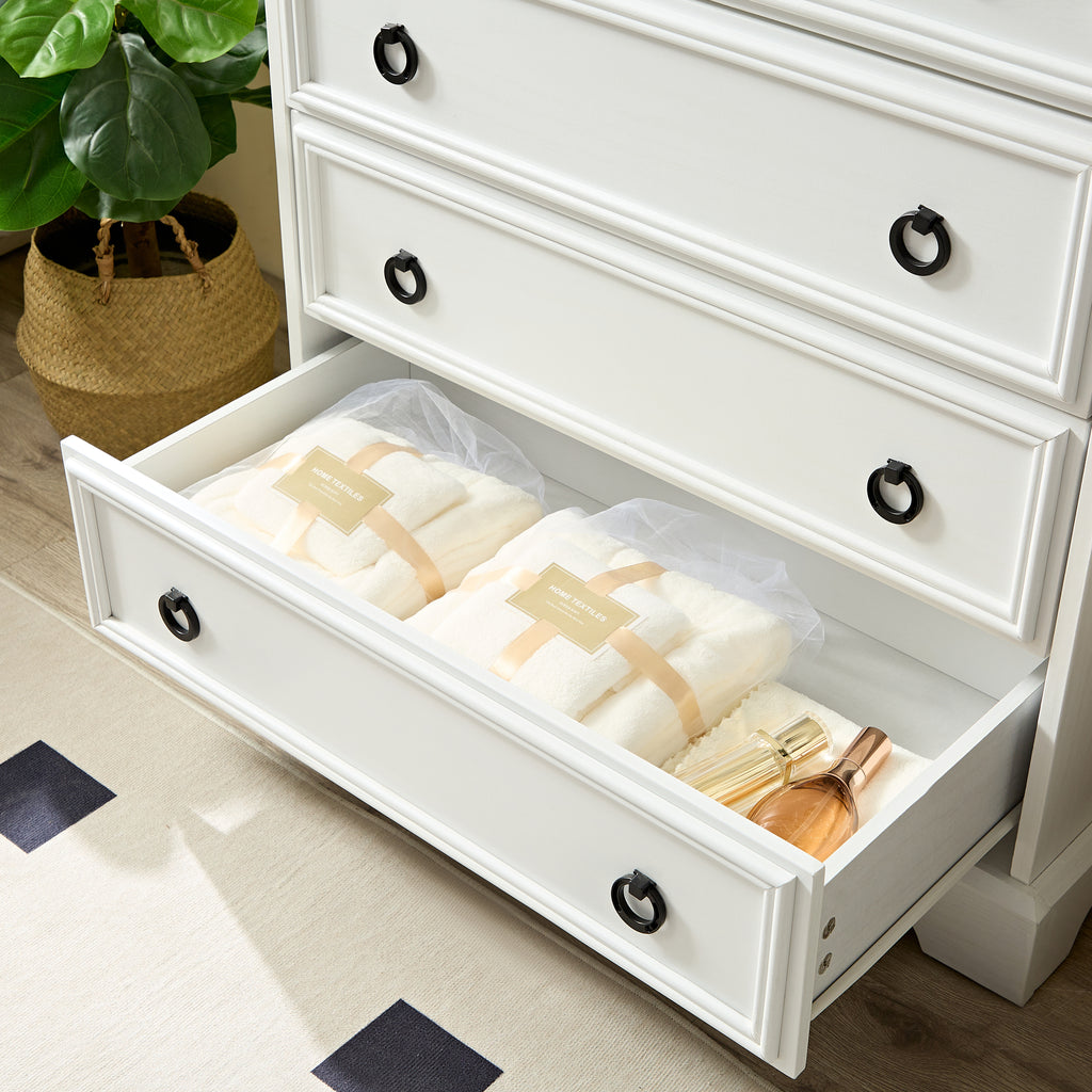 Leoglint Modern 6 Drawer Dresser,Drawer Chest,Dressers for Bedroom, Tall Chest of Drawers Closet Organizers & Storage Clothes - Easy Pull Handle, Textured Borders Living Room, Hallway,L 29.53''*W15.75''*H48.03''White