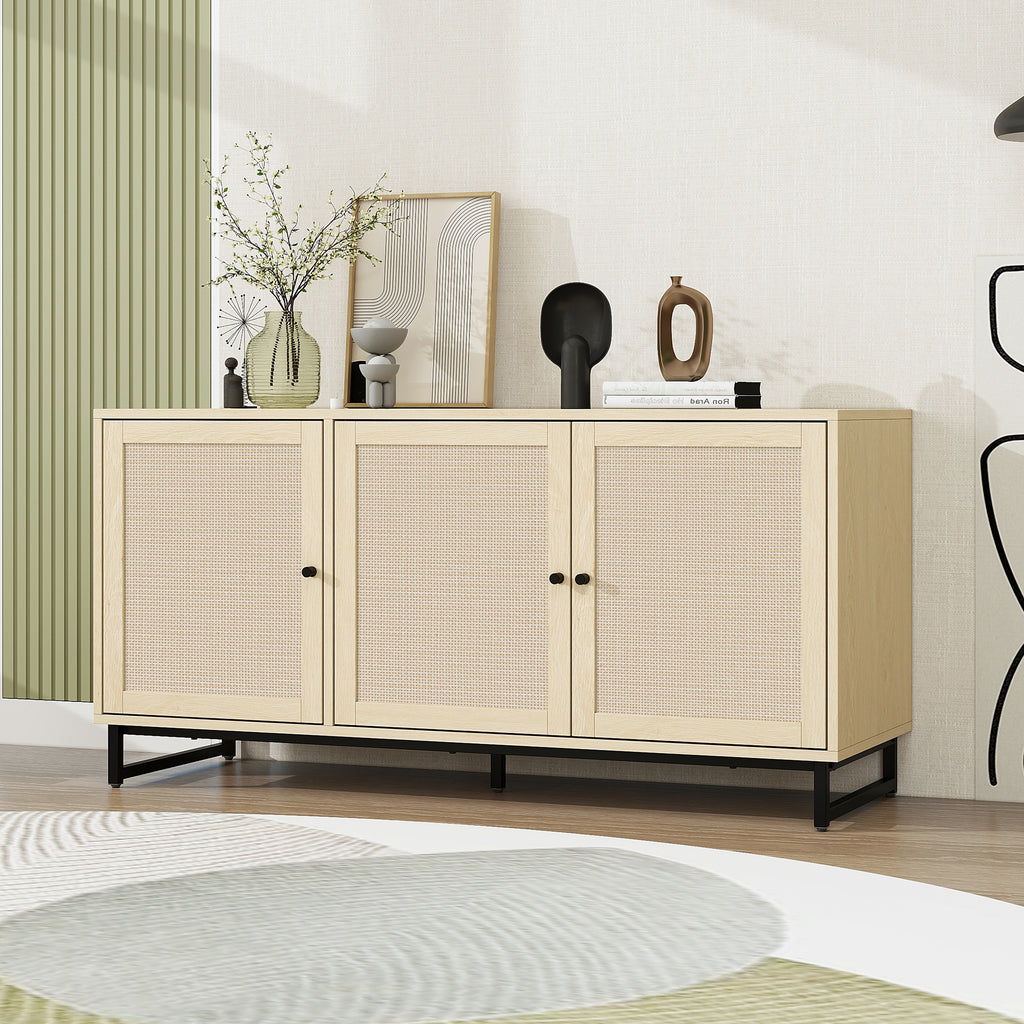 Leoglint 3 Door Cabinet,Sideboard Accent Cabinet, Storage Cabinet for Living Room, Hallway Entryway Kitchen