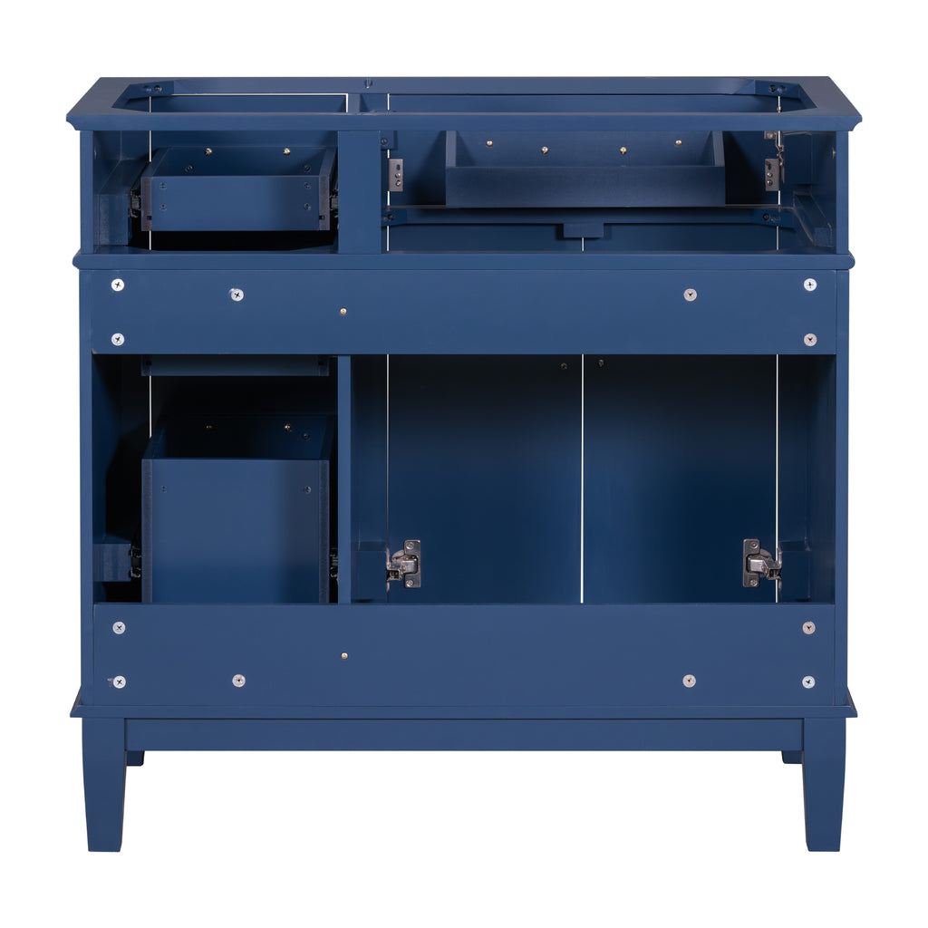 Leoglint [Cabinet Only] 36" Blue Modern Bathroom Vanity(Sink not included)