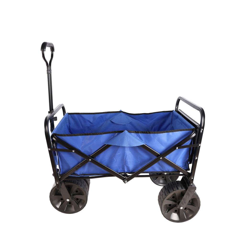 Leoglint Garden cart Folding Wagon Garden Shopping Beach Cart (Blue)