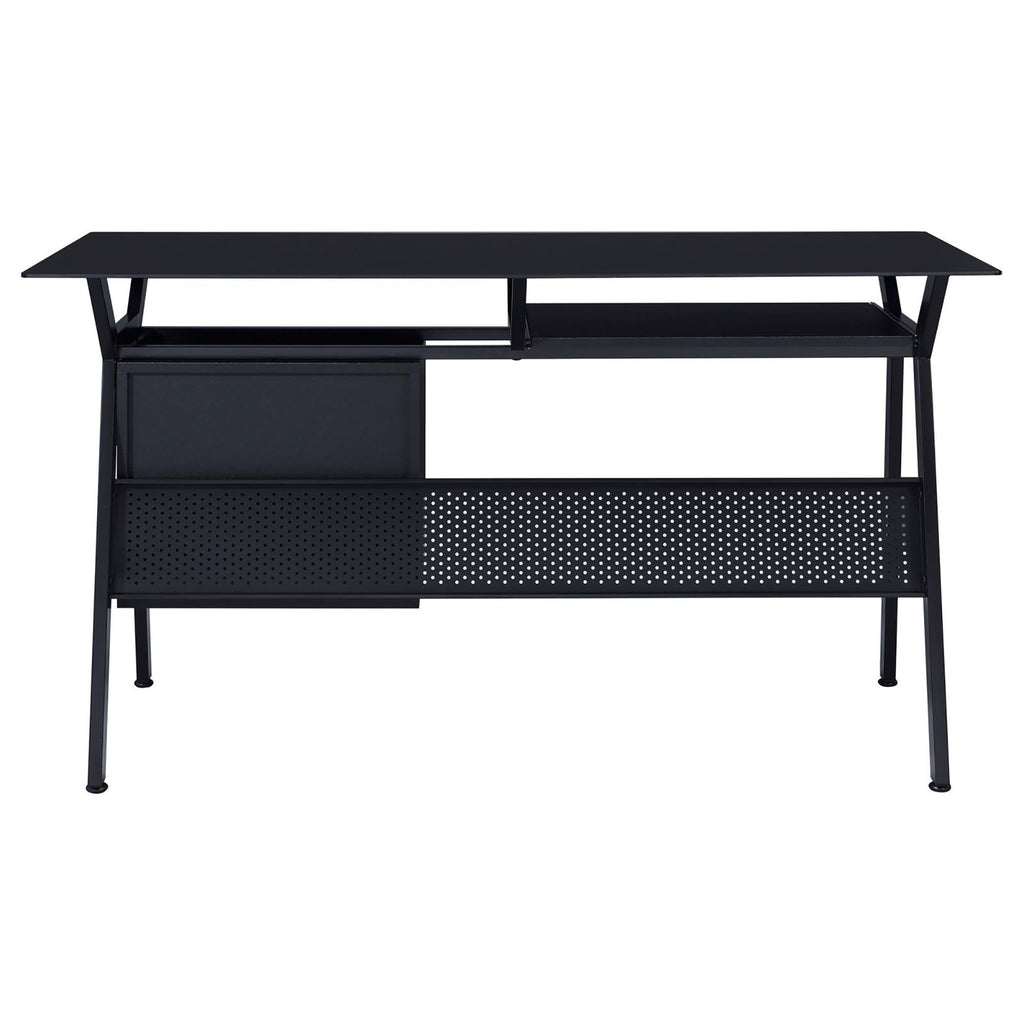 Leoglint Black 2-Drawer Computer Office Desk