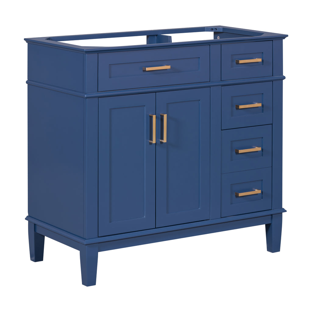 Leoglint [Cabinet Only] 36" Blue Modern Bathroom Vanity(Sink not included)