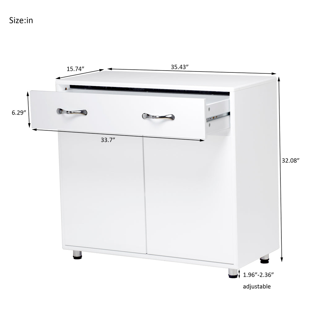 Leoglint Sideboard Two door Side Table-White