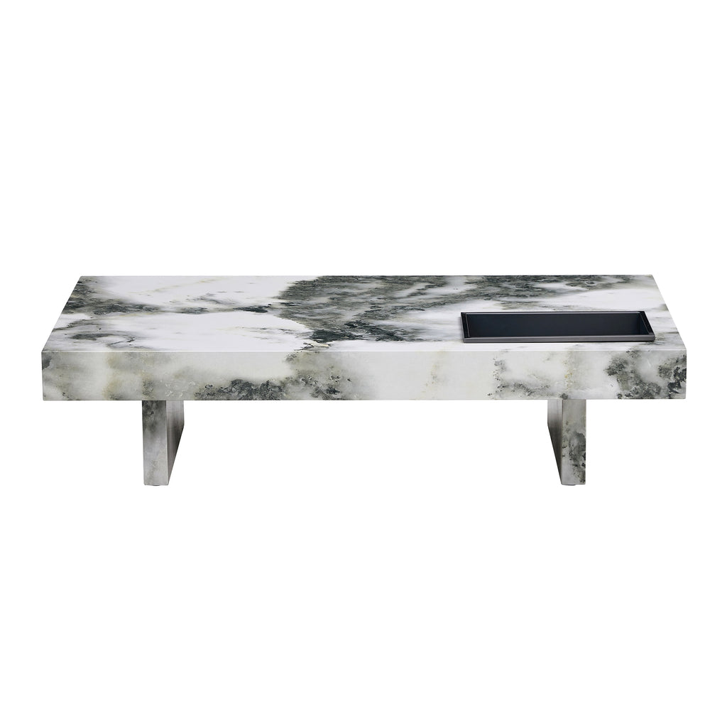 Leoglint A modern and practical coffee table with black and white patterns. Made of MDF material. The fusion of elegance and natural fashion 47.2"* 23.6"* 12 "