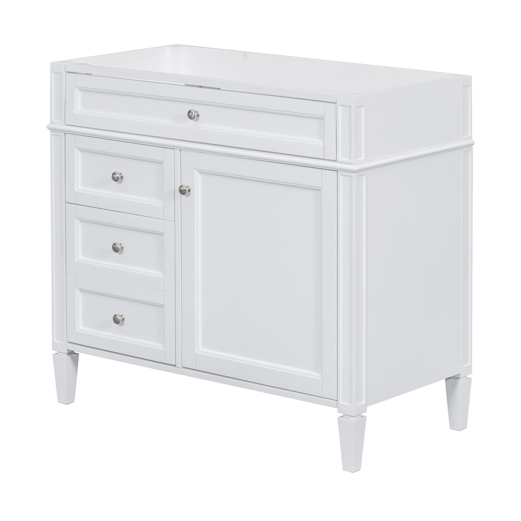 Leoglint 36'' Bathroom Vanity without Top Sink, Modern Bathroom Storage Cabinet with 2 Drawers and a Tip-out Drawer, Solid Wood Frame (NOT INCLUDE BASIN SINK)