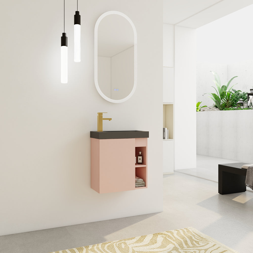 Leoglint 20'' Floating Wall-Mounted Bathroom Vanity with Resin Sink & Soft-Close Cabinet Door