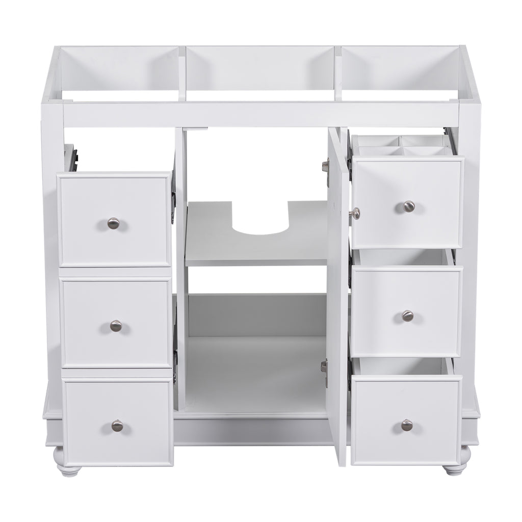 Leoglint [Cabinet Only] 36" White Bathroom vanity(Sink not included)