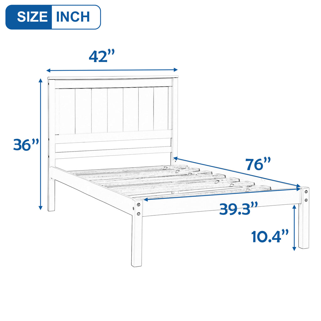 Platform Bed Frame with Headboard, Wood Slat Support, No Box Spring Needed,Twin, Espresso(OLD SKU:WF191418AAP)