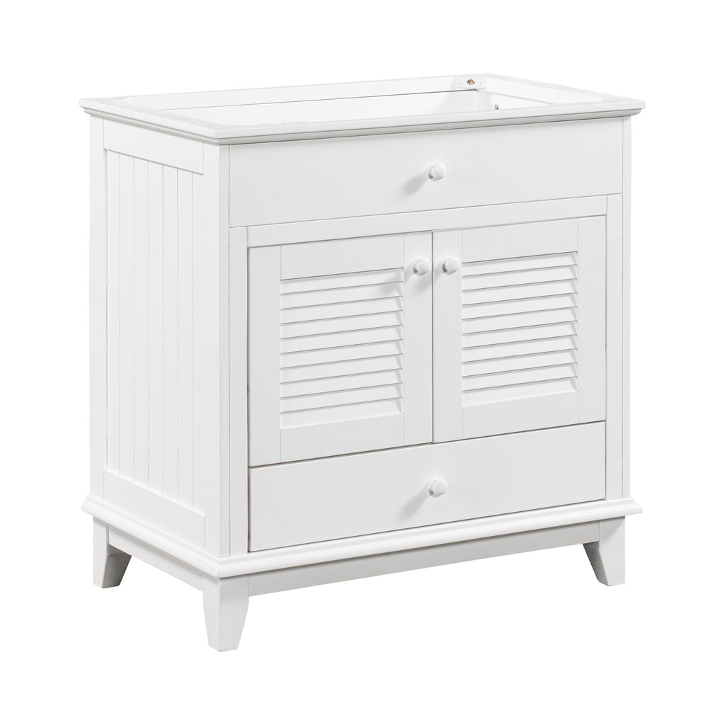 Leoglint 30" Bathroom Vanity Base without Sink, Bathroom Cabinet with Two Doors and One Drawer, White