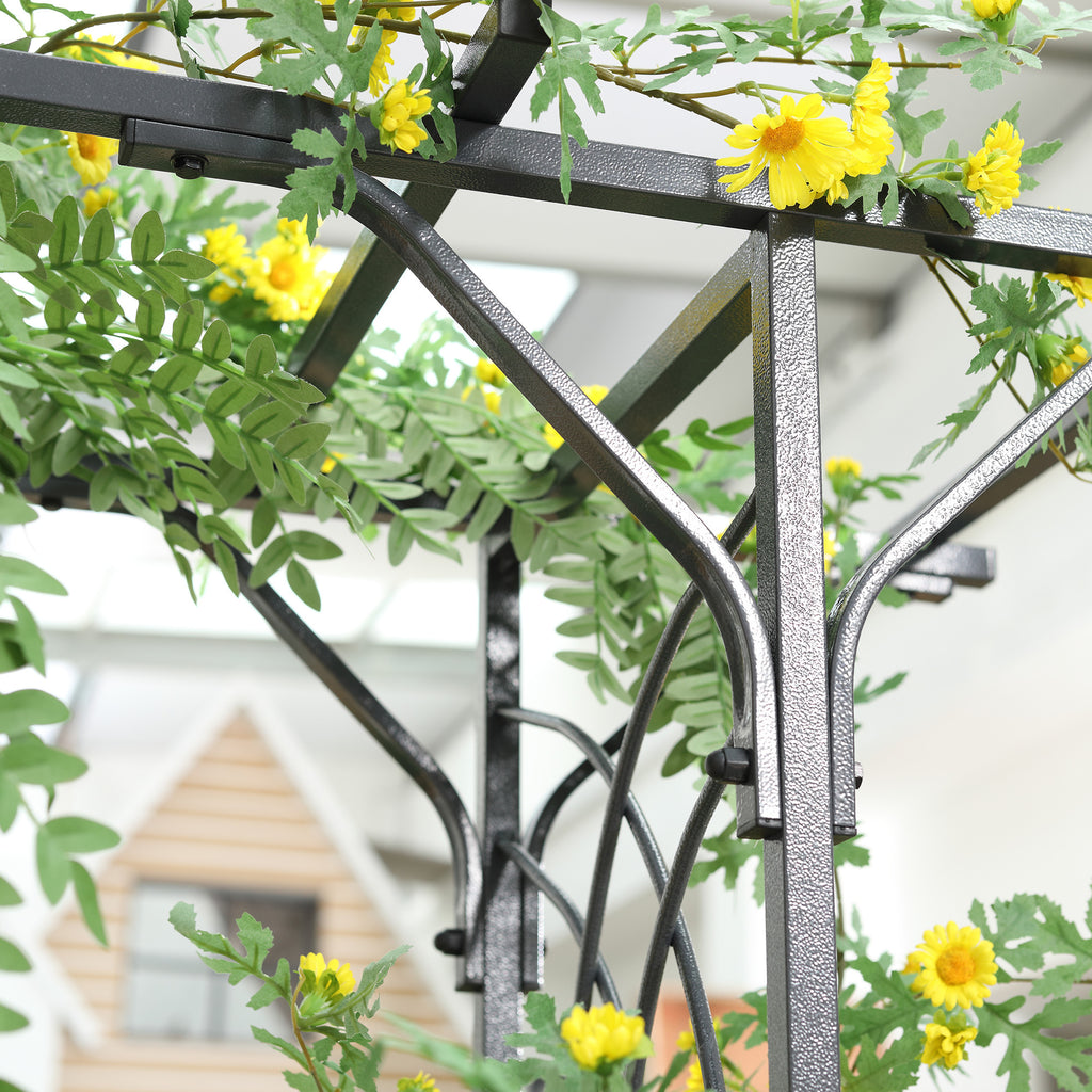 Leoglint 82'' Decorative Metal Garden Trellis Arch with Durable Steel Tubing & Elegant Scrollwork, Perfect for Weddings